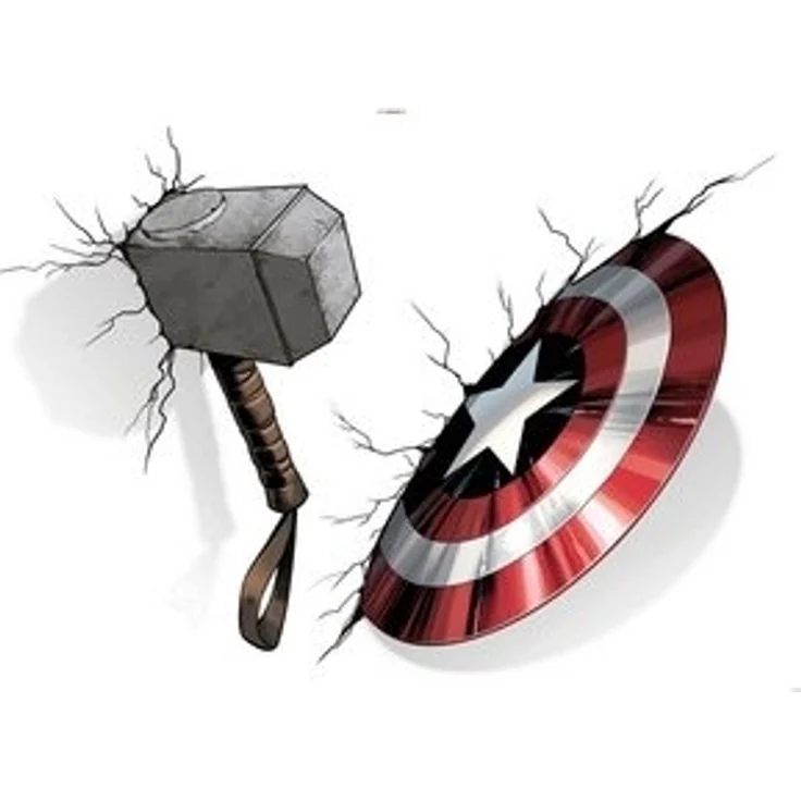 Komar Wandtattoo Avengers Hammer & Shield - Größe 100 x 70 cm (4 St), selbstklebend, Wandsticker, Kinderzimmer – Bild 6