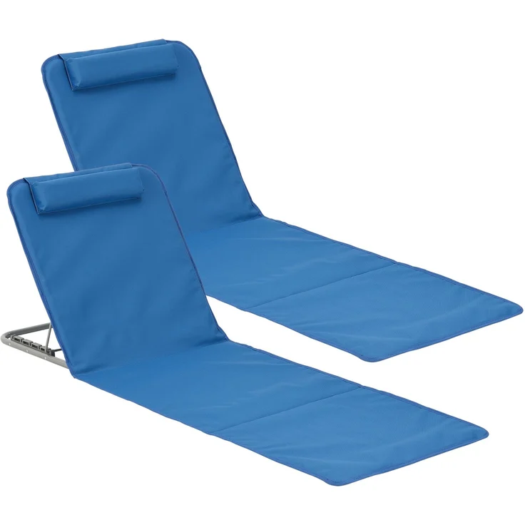 en. casa 'Donostia' Strandmatte, 2er Set, Stahl/Polyester Blau, 143x48 cm – Bild 2