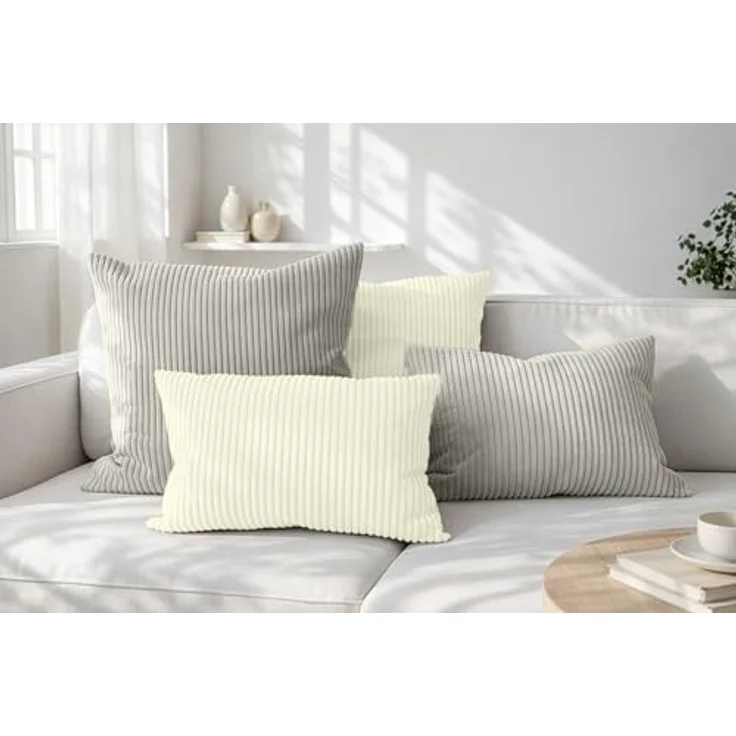 Amilian Dekokissen 4er Set mit Füllung - weiche Sofakissen - 2x 40x40 cm + 2x 35x45 cm, (4 Stück) Kuschelkissen - Couchkissen mit Kissenfüllung - Zierkissen – Bild 2