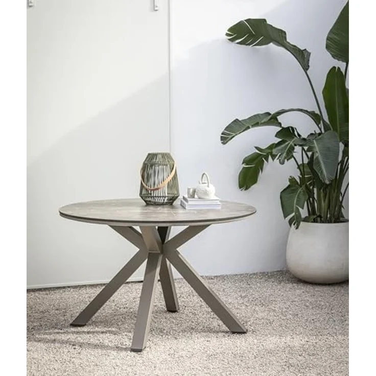 Dehner Gartentisch Marseille, 4 Sitzplätze, Ø 120 cm, Höhe 75 cm, Aluminium / Kunststoff, stilvoller Dining-Tisch, witterungsbeständig und robust – Bild 7