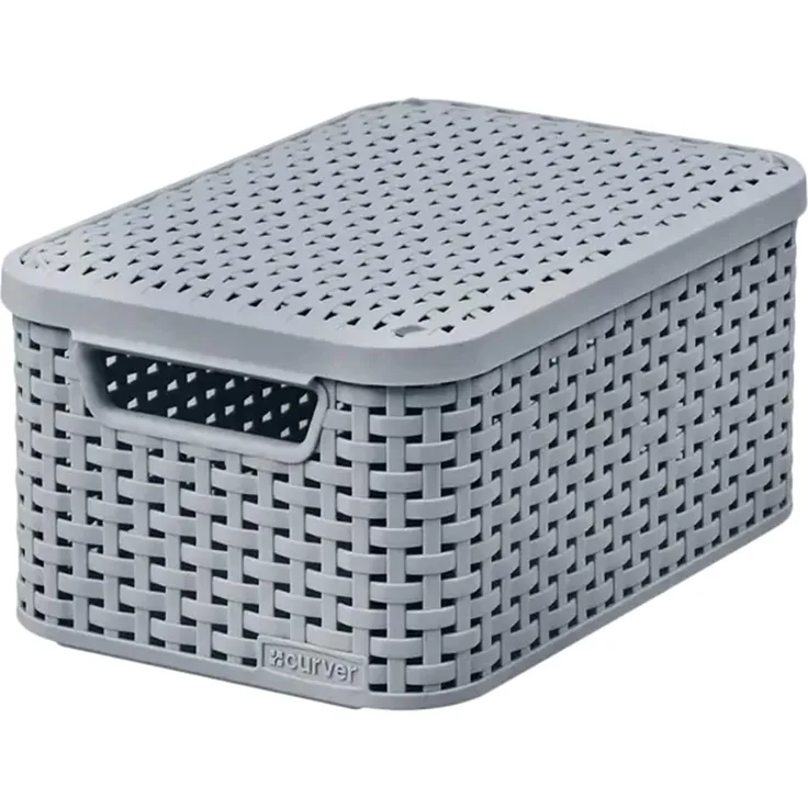 Curver Aufbewahrungskorb (1 St), Aufbewahrungsbox mit Deckel 28,5 x 19,4 x 13 cm
