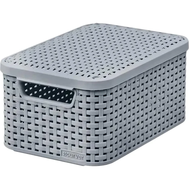 Curver Aufbewahrungskorb (1 St), Aufbewahrungsbox mit Deckel 28,5 x 19,4 x 13 cm