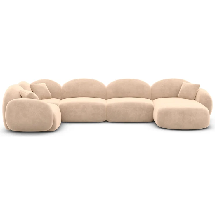 Polster Wohnlandschaft Mirello XL U-Form - Samtstoff - Beige - Rechts – Bild 3
