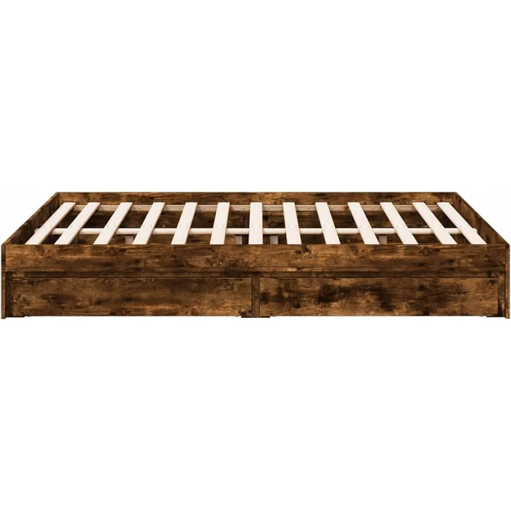 vidaXL Bettgestell mit Schubladen Räuchereiche 120x190cm Holzwerkstoff 3280703 – Bild 5