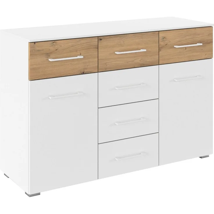 rauch Kombikommode Sideboard Kommode Schubladenkommode Türenkommode BOSTON-EXTRA (B/H/T: 120/81/42 cm), mit 6 geräumigen Schubladen, Einlegeböden verstellbar MADE IN GERMANY