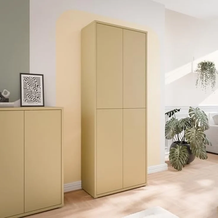 FORTE Schuhschrank Alice Springs, Schuhschrank, Höhe 191,9 cm, 4 Türen, viel Platz (B/H/T 74,5/191,9/34,9 cm) Stauraumschrank, Mehrzweckschrank, Breite 74,5 cm, mit 8 Böden – Bild 3