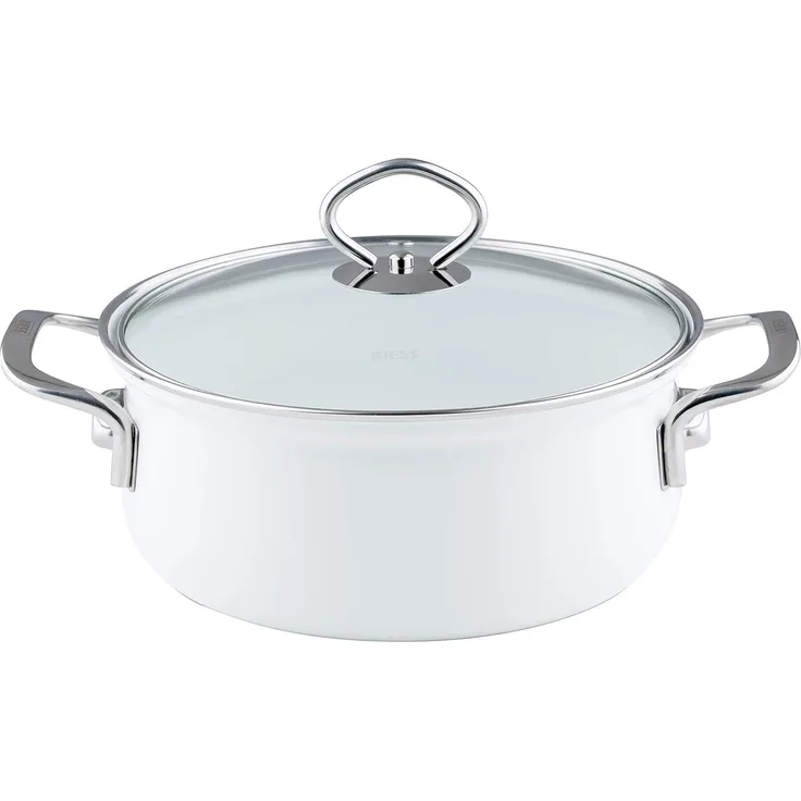 Riess Riess niedriger Topf mit Deckel 16cm Arcticweiss R0655033