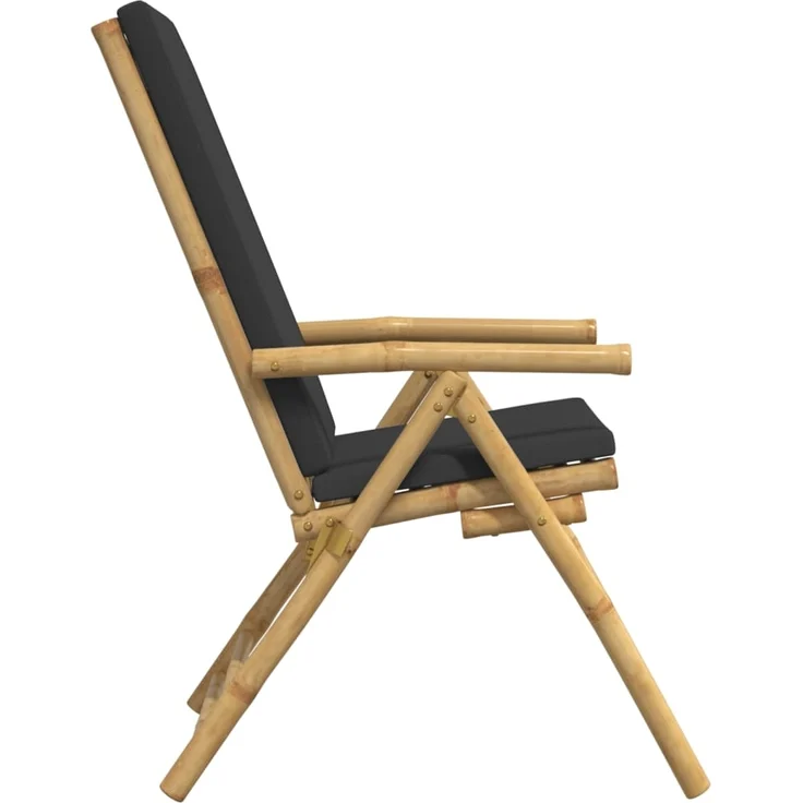 vidaXL Gartenstühle 6 Stk. Verstellbar Klappbar mit Kissen Bambus 3208930 – Bild 4