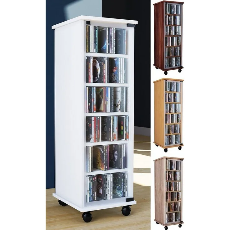 VCM CD / DVD Media Regal Valenza 30023 Buche H. 98 x B. 31 x T. 35 cm