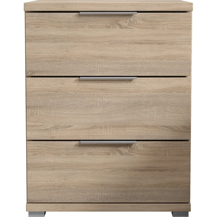 Nachtkommode >Smilla< in Eiche Sonoma, Melamin - 46x61x42cm (BxHxT) – Bild 4
