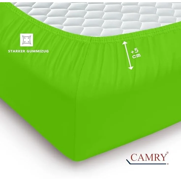 Camry Spannbettlaken CLASSIC Jersey 100% Baumwolle Spannbetttuch atmungsaktiv Gummizug, Jersey Baumwolle, Gummizug: rundum, 100% Baumwolle, alle Matratzenhöhen, atmungsaktiv, pflegeleicht – Bild 4