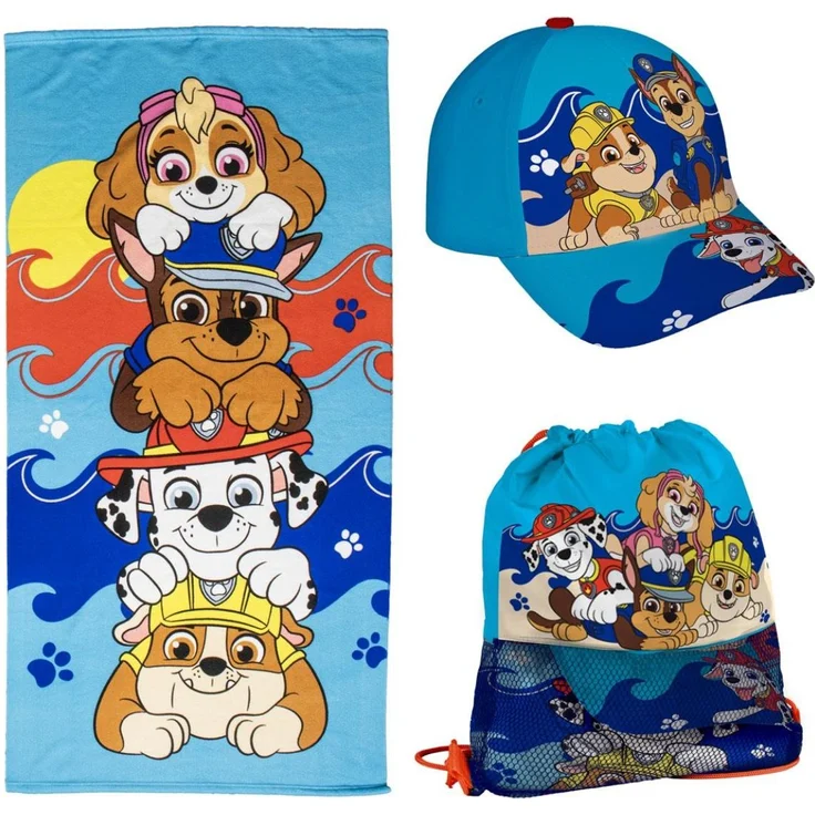 PAW Patrol Handtuch-Set für Kinder Mehrteilig mit Aufbewahrungsbeutel – Bild 1