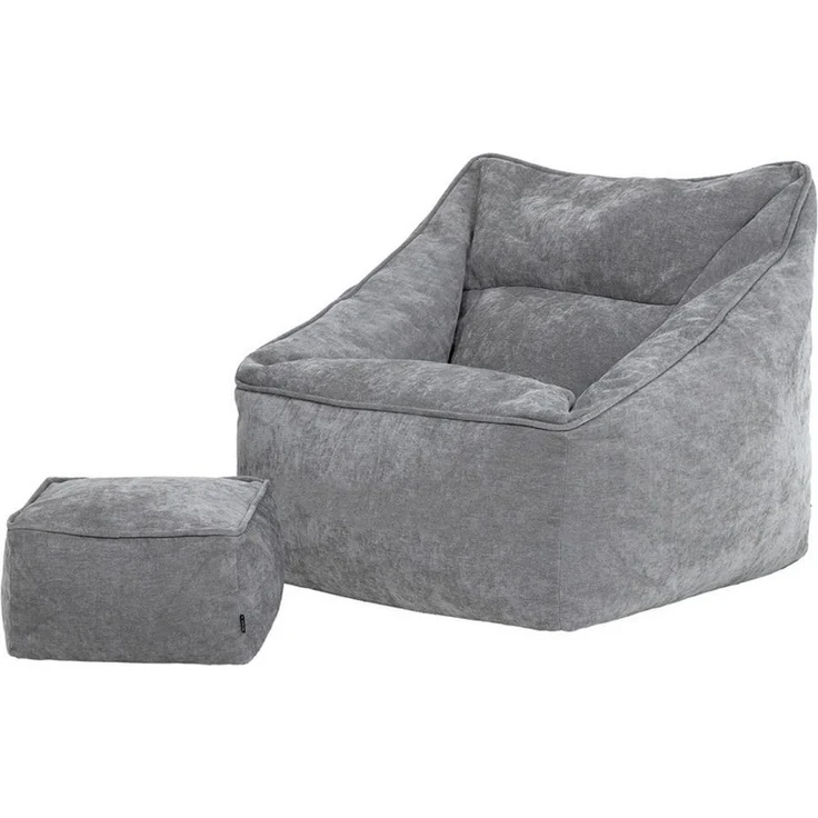 icon Sitzsack chenille premium Sessel „Natalia" mit Hocker (Spar-Set, 1 x Sitzsack-Sessel, 1 x Fußhocker), Sitzsack XXL, Made in Germany, für Erwachsene & Kinder, für Wohnzimmer – Bild 1