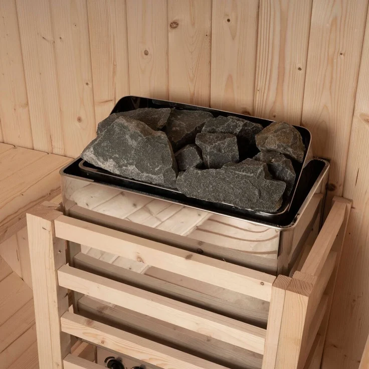 XXL Luxus Outdoor Fasssauna 195x120 cm SET Sauna inkl. 3,6 KW Saunaofen 2 Pers. – Bild 5