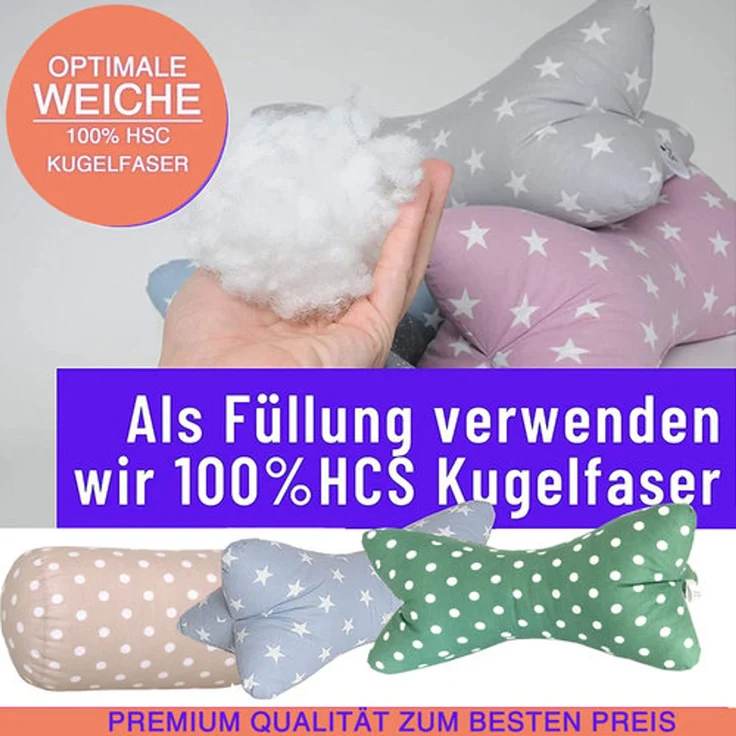 Dr. Berger Leseknochen XXL, Baumwolle grau, 60x22 cm – Bild 5