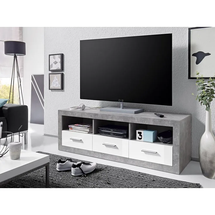 TV-Board >Rio de Janeiro< in Beton - 147x49x45cm (BxHxT)