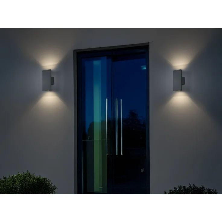 LED Außenwandleuchte Up-Down Light, IP54, Anthrazit - 2er Set – Bild 5