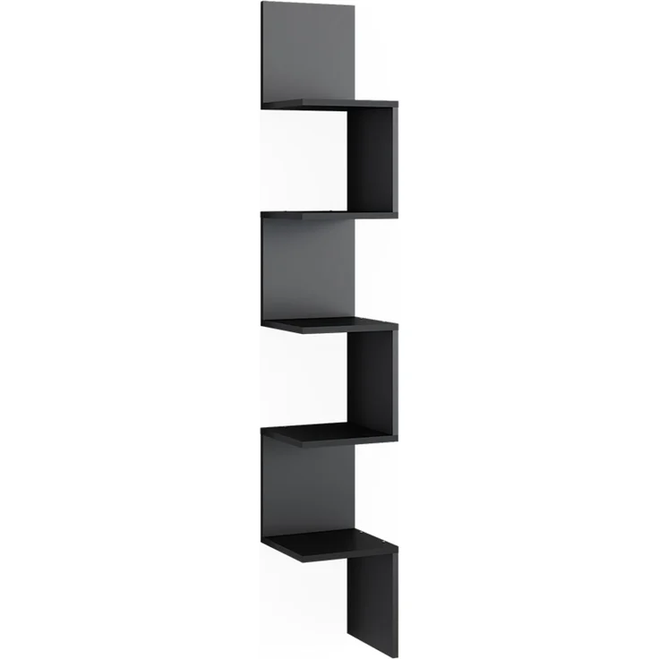 Eckregal Paolo Schwarz 28 x 175.4 cm mit 5 Fächern Vicco – Bild 1