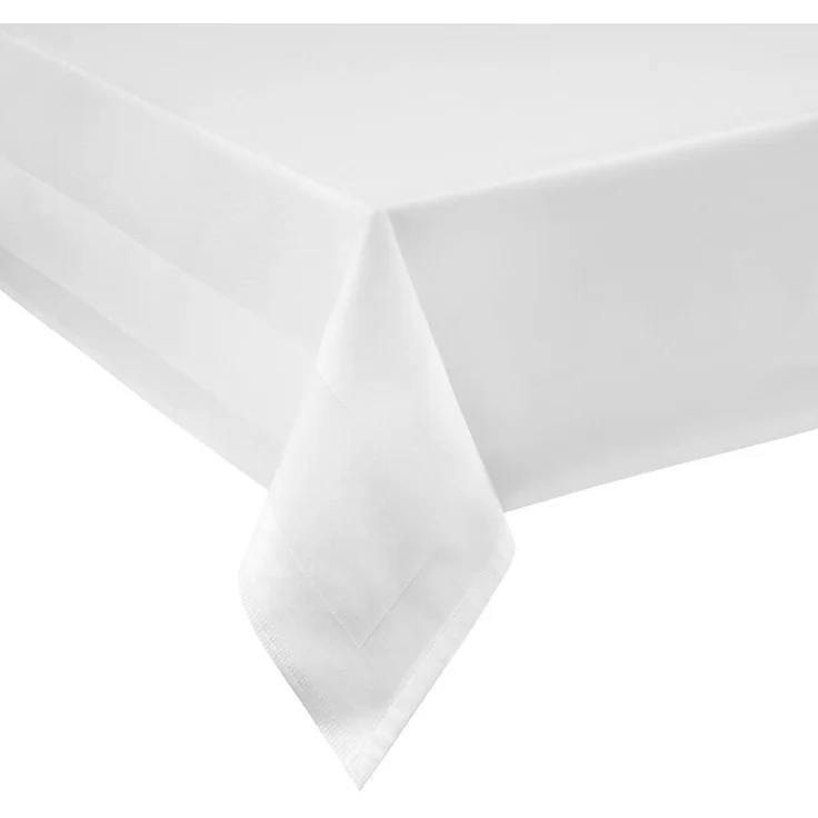 texpot Tischdecke Tafeltuch Atlaskante Breite 180 cm Damast weiß Baumwolle (1-tlg) – Bild 1