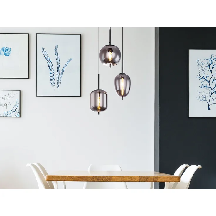 'Blacky' Hängeleuchte Metall schwarz, 3xE14