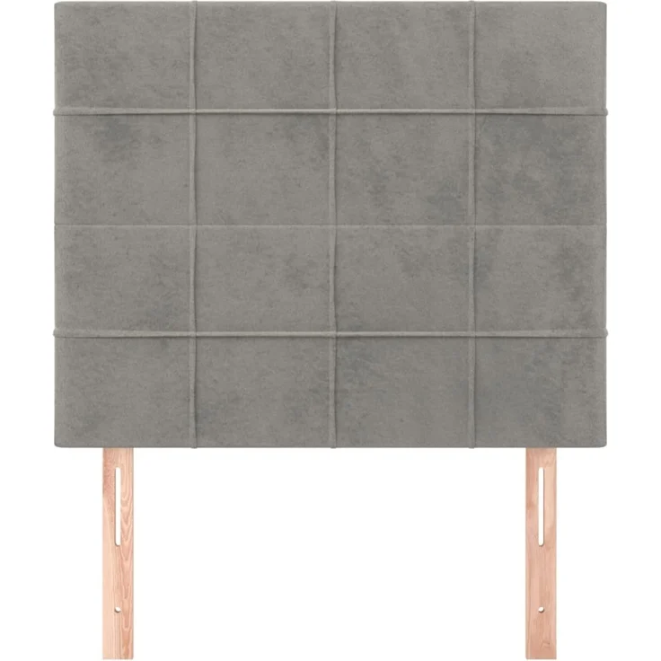 vidaXL Kopfteile 2 Stk. Hellgrau 100 x 5 x 78/88 cm Samt 3116374 – Bild 3