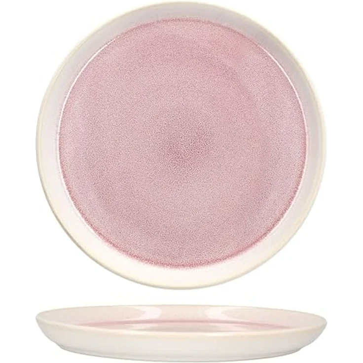 MamboCat Frühstücksteller 6x Reactive Glaze Paris Kuchenteller 6 Personen Creme Pink – Bild 4