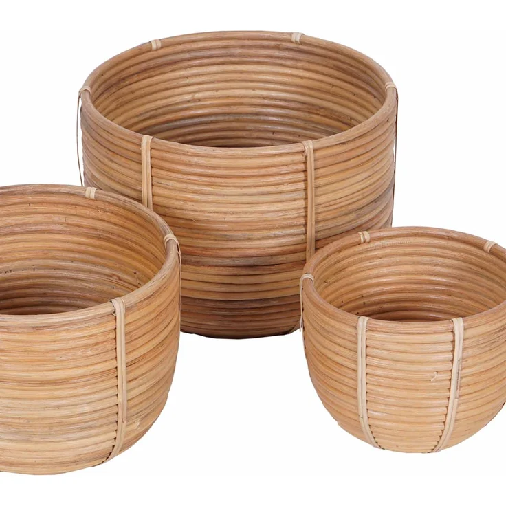 Rattan Korb Blumenkorb Cinta 3er Set – Bild 9