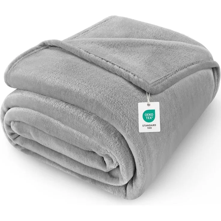 Fleecedecke Kuscheldecke antistatische 300GSM Hellgrau 150x200cm