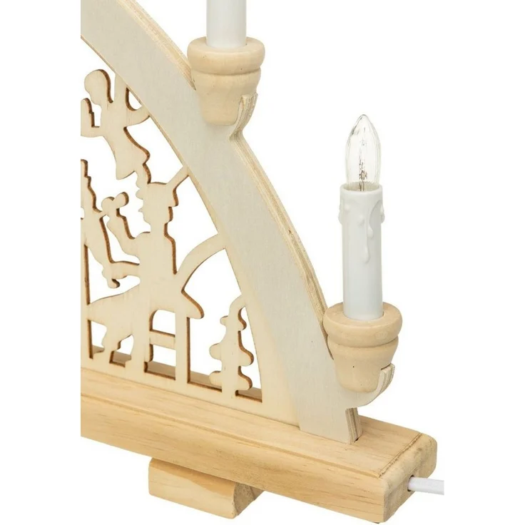 SIKORA Schwibbogen LB10-7 Lichterbogen GUTE STUBE mit Spinnfrau Bergmann Motiv 57 cm, Innen Deko mit LED Beleuchtung und klassischem Weihnachtsmotiv – Bild 3