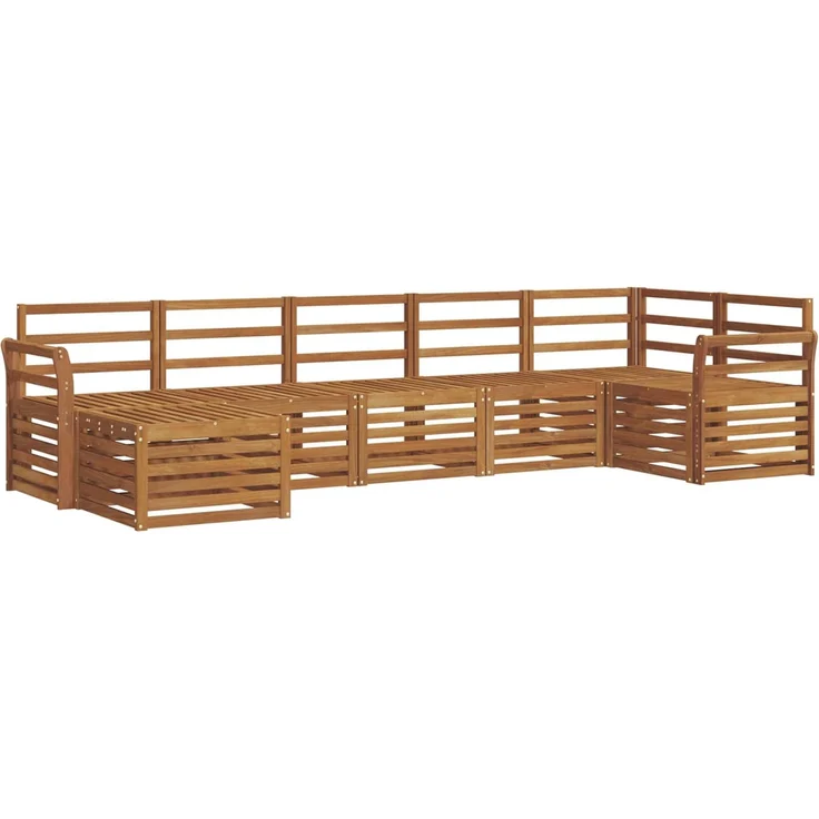 vidaXL Outdoor-Sofagarnitur 7 stk. 6-Sitzer Natur Massivholz Akazie 3375169 – Bild 2