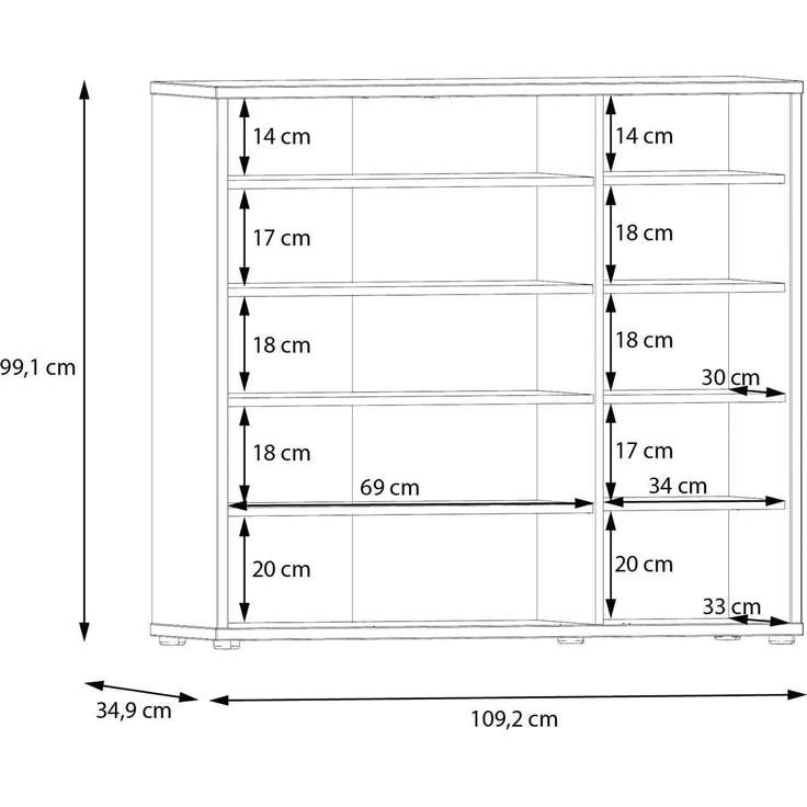 FORTE Schuhschrank Alice Springs Stauraumschrank, Mehrzweckschrank, grifflose Front, Push to open – Bild 3