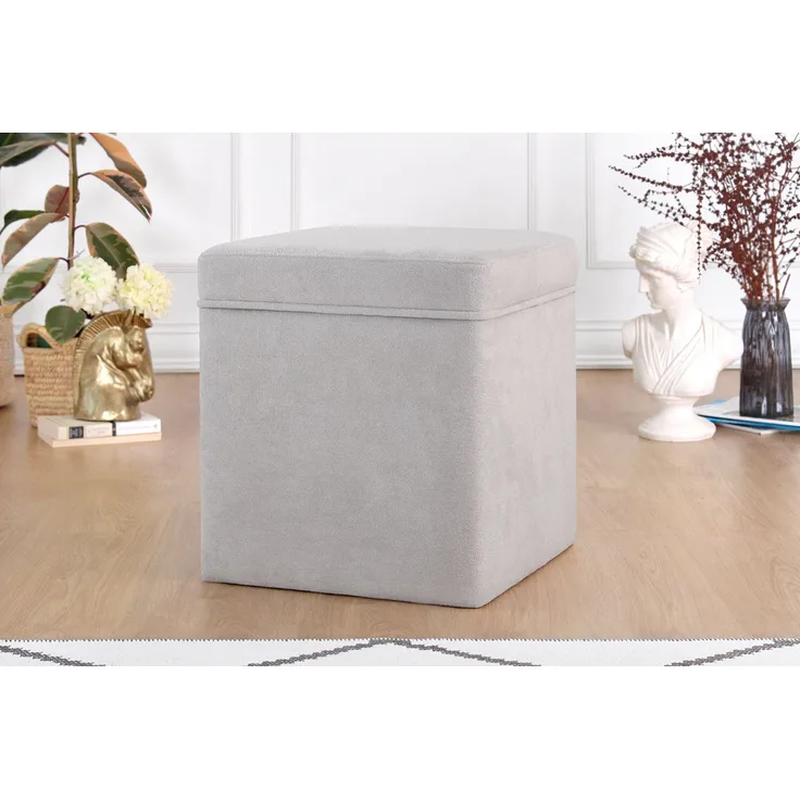 Hanah Home 'Mosvile - Grey' Pouffe, Grau, 43 x 46 x 43 cm