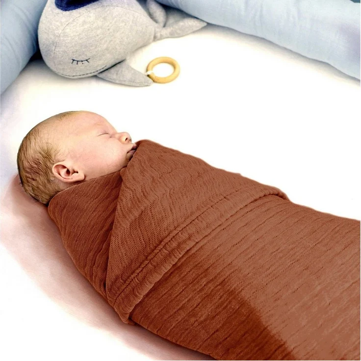 Babydecke Babydecke Musselin Kuscheldecke Puckdecke Baby & Neugeborene, Nordic Coast Company, Sommerdecke, Puck-u. Stilltuch, Einschlagdecke, Baumwolle atmungsaktiv – Bild 2