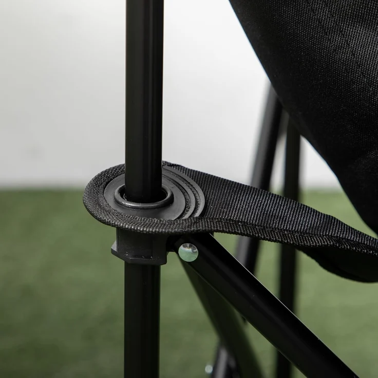 Outsunny Campingstuhl faltbarer Gartenstuhl mit Seitentasche, Stahlrahmen (Klappsessel mit Tragetasche für Pool, Garten, 1 St), Oxfordstoff, Schwarz – Bild 8