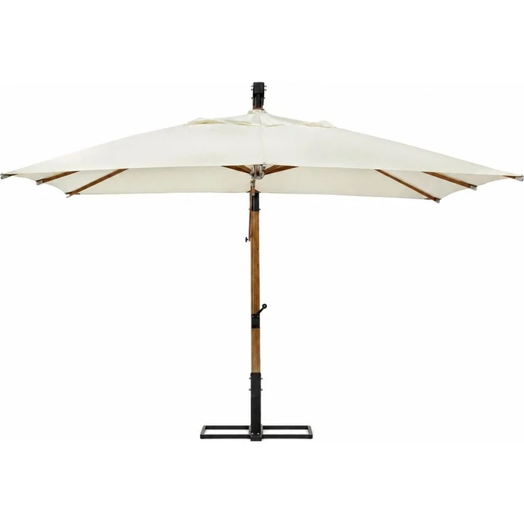 Ampelschirm Capua - Teakholz Natur, Polyester-Stoff Ecru, 3x3 m – Bild 2