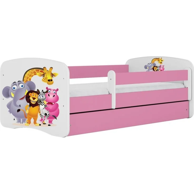 Raumhirsch Furniture Kinderbett 70x140, 80x160, 80x180 cm - Komplettset mit Matratze & Schublade (Bett für Mädchen, Einzelbett für Kinder von 2-12 Jahren, Rausfallschutz und Lattenrost), verschiedene Farben & Designs – Bild 2