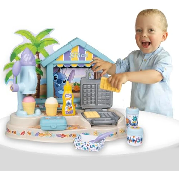 Smoby Stitch Beach Bar, Spielküche mit Eismaschine und Waffeleisen, inkl. Zubehör, bunt – Bild 5