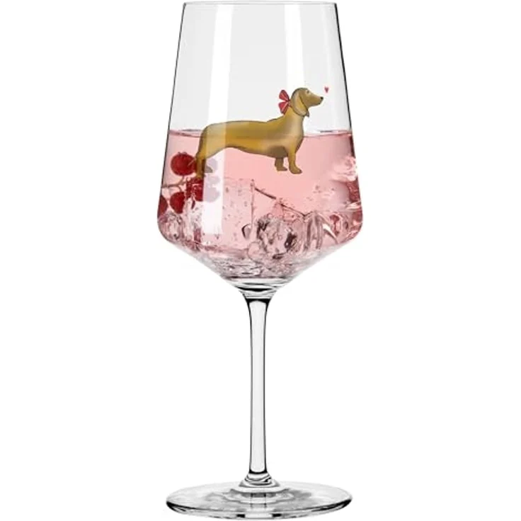 Ritzenhoff Aperitifglas 8106006 Cocktail-Glas 500 ml, Serie Tierisch glücklich, Motiv Dackel, Kristallglas – Bild 3