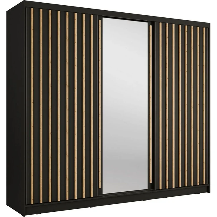Home affaire Kleiderschrank VILLEFRANCHE modern mit viel Stauraum, Fächer & Kleiderstange, Spiegel Garderobe in 3 Breiten (155, 205, 248 cm), erhältlich in 3 Farben – Bild 2