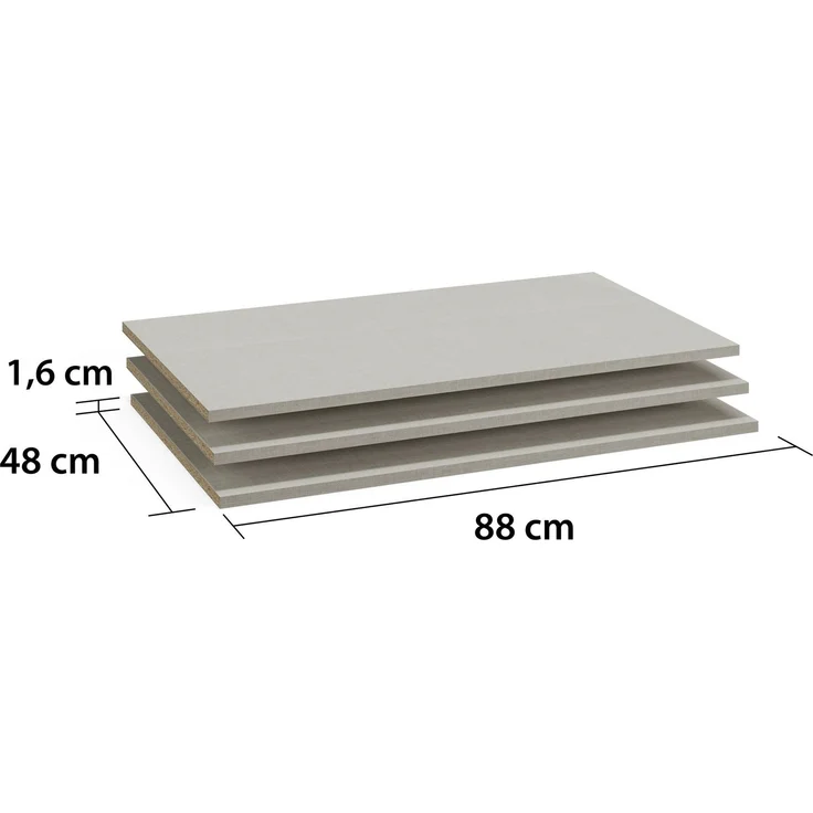 rauch Zubehör, Einlegeböden 3er-Set, für Schwebetürenschränke von rauch mit einer Elementbreite von 90 cm und einer Schranktiefe von 62 cm – Bild 2