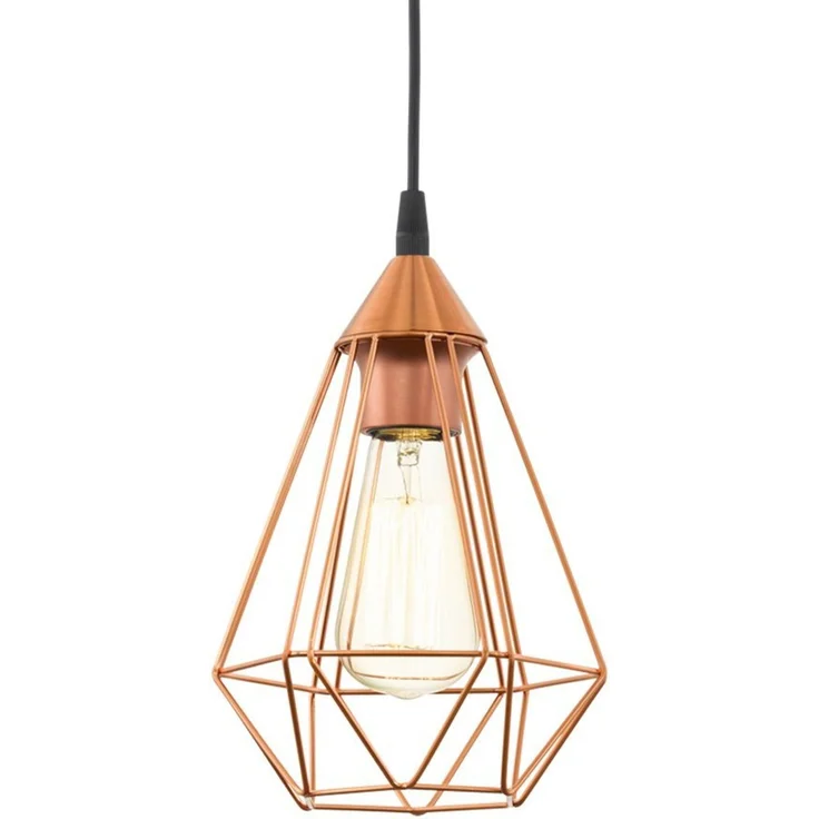 Eglo 94193 Hängeleuchte TARBES E27 1X40W Kunststoff schwarz, Stahl kupferfarben H:110 Ø31cm dimmbar – Bild 1