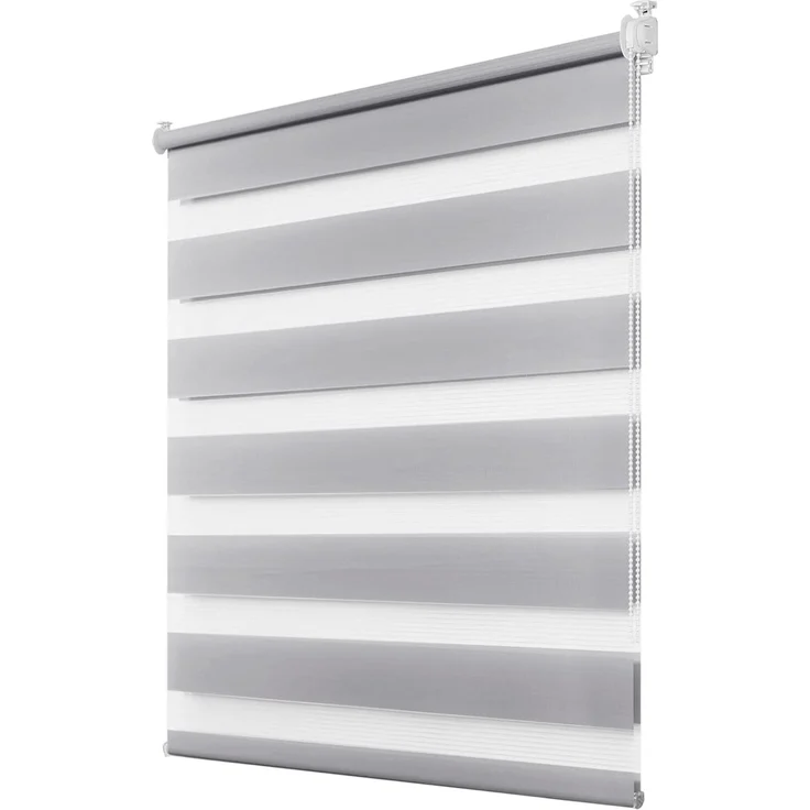 Deswell Doppelrollo Klemmfix ohne Bohren Grau B45 x H210 cm (Stoffbreite 41cm) Rollos für Fenster ohne Bohren für Fenster mit Lichtdurchlässig & Verdunkelnd/Höhe Stufenlos Verstellbar – Bild 1