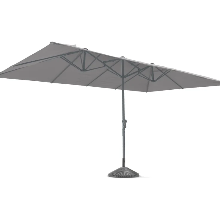 LECO Doppelsonnenschirm rechteckig, Aluminium-/Stahlrohrgestell anthrazit, Polyester anthrazit, 4,6x2,7 m – Bild 3