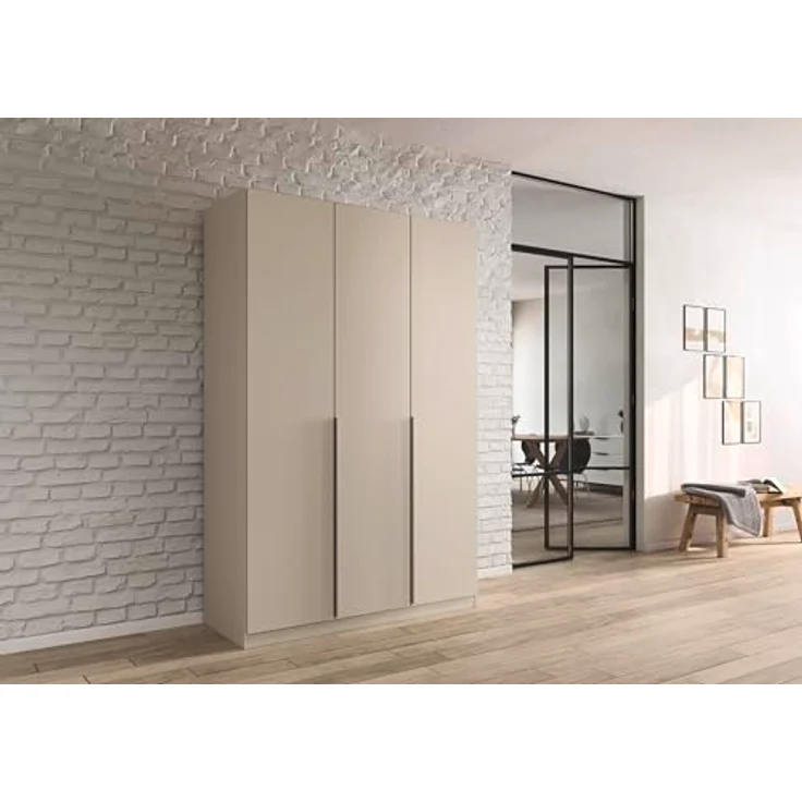 Rauch Möbel Alabama, Kleiderschrank für Schlafzimmer, Kinderzimmer, Wohnzimmer, Garderobe, Flur, 3-türig, mit Zubehör Basic, Farbe Beige, Breite 136 cm – Bild 3