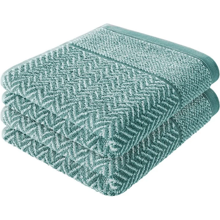 herzbach home Duschtücher Italiana 70x140 cm, (2-St), 500g/m², Premium-Qualität, 100% Baumwolle, gemustert – Bild 1