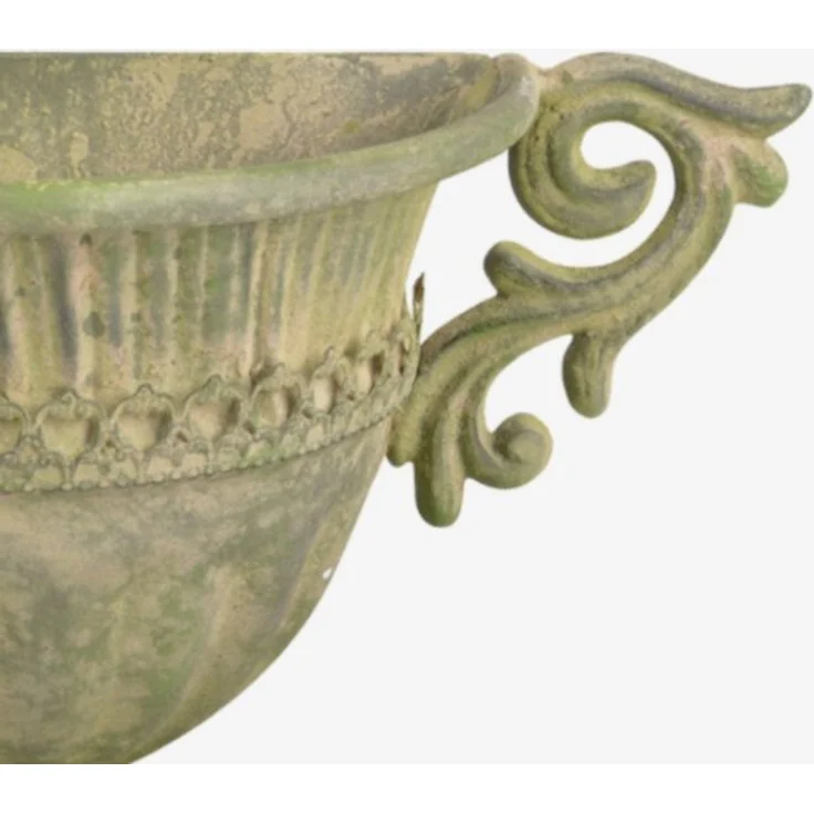 Wand Topf Aged Metall Grün Vase Pokal Kübel Umtopf Blumen Vintage Hänge Korb – Bild 2