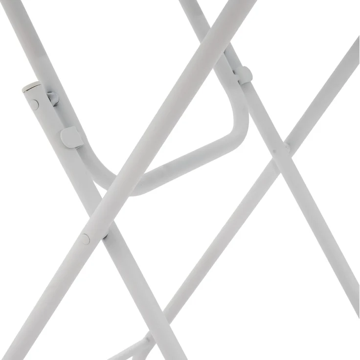 Bistro-Set aus Stahl, klappbar, 3-teilig, Tisch 60x60x73 cm, Weiß – Bild 9