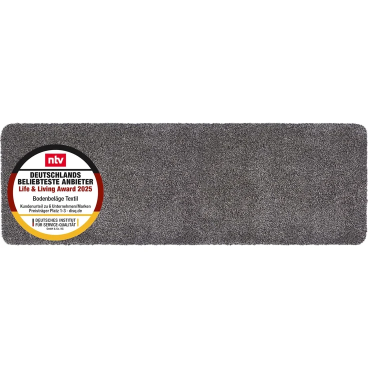 Astra Schmutzfangmatte innen waschbar 80x200 cm – Sauberlaufmatte anthrazit 100% Baumwolle Türmatte - Entra SAUGSTARK - rutschfeste Fußmatte pflegeleicht