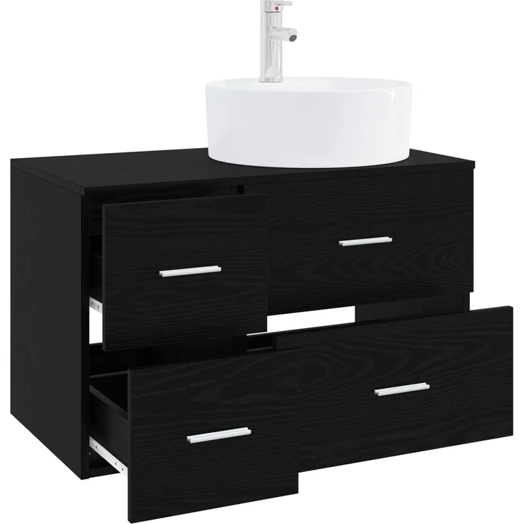 vidaXL Badezimmerschrank-Set 2 stk. Schwarze Eiche 79,5 x 44,5 x 82 cm 3403985 – Bild 3