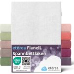 etérea Flanell Spannbettlaken Weiss 200x200 - 200x220 cm